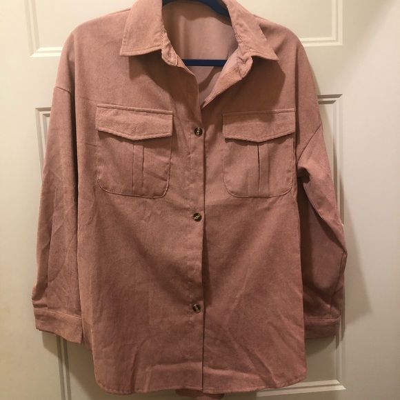 Pink Button Up Corduroy - Picture 4 of 4